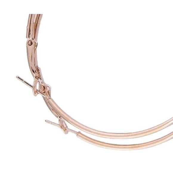 Boho Large Oversized Thin Gold Big Hoop Circle Fashion Earrings 60mm Gold A0136 - Picture 9 of 12